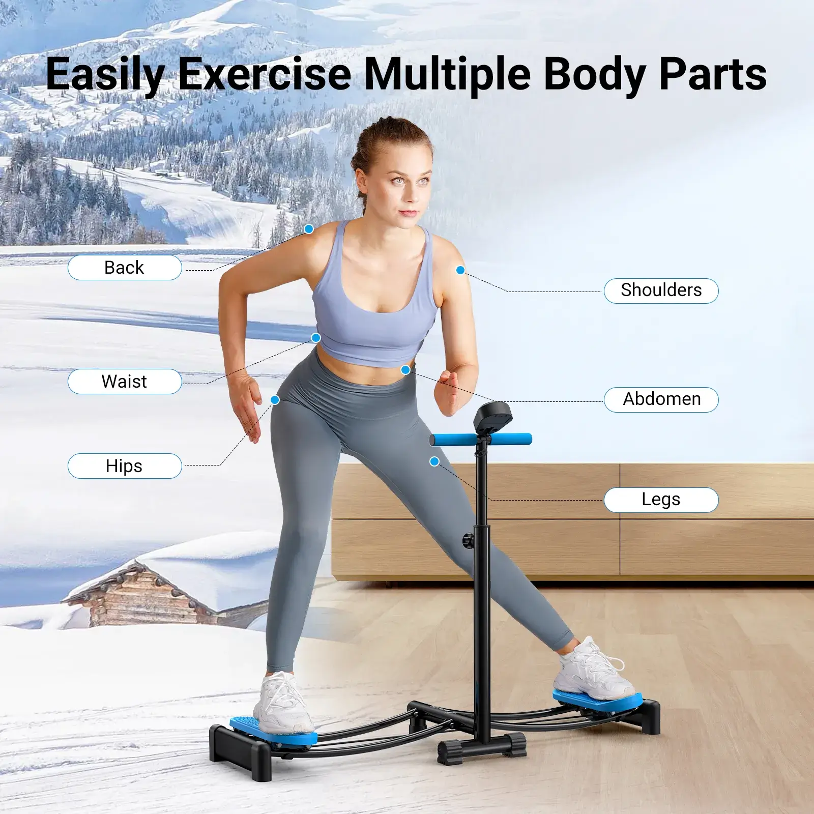 Foldable and Adjustable Height Simulated Ski Machine - Image 2