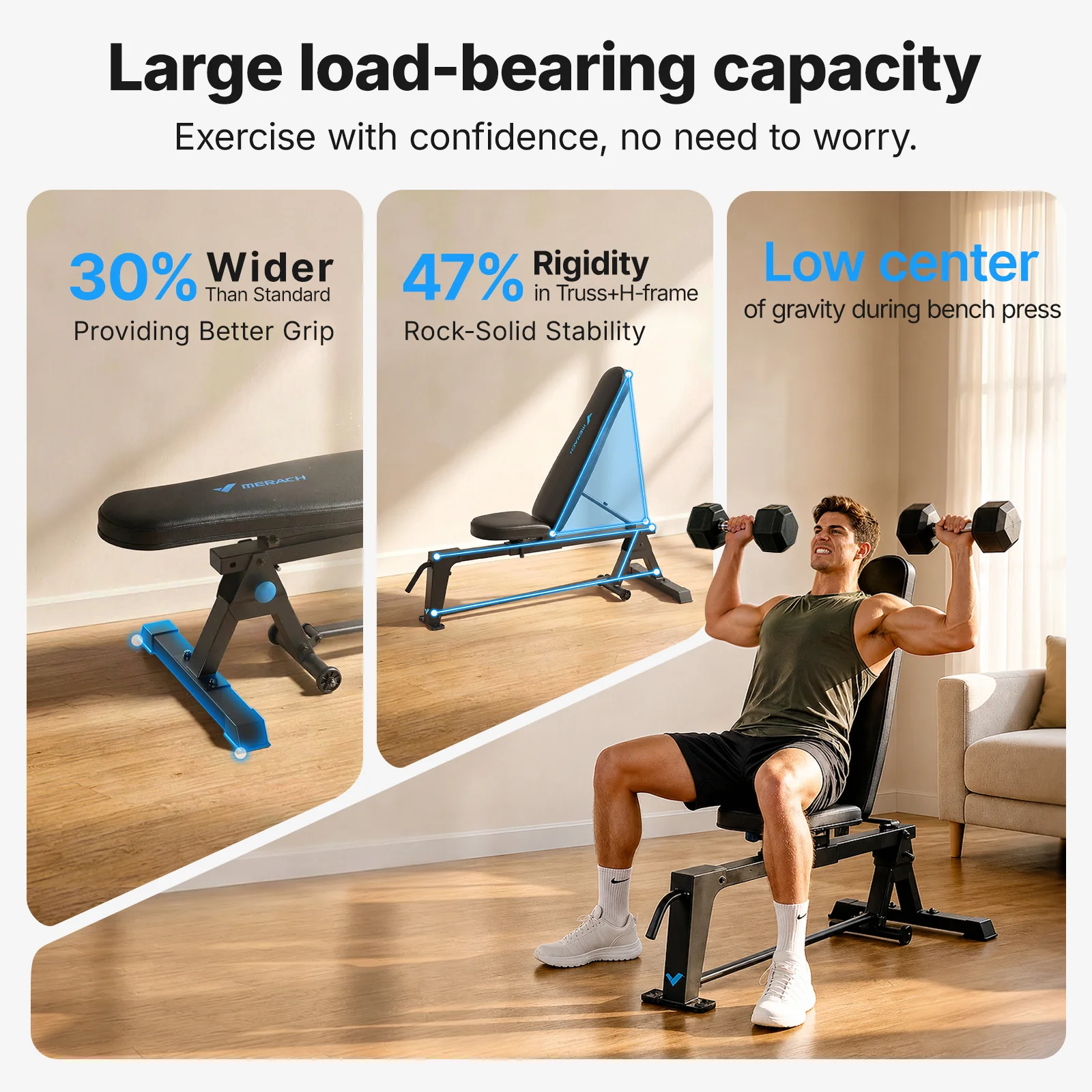 P14 Adjustable Foldable Weight Bench - Image 4