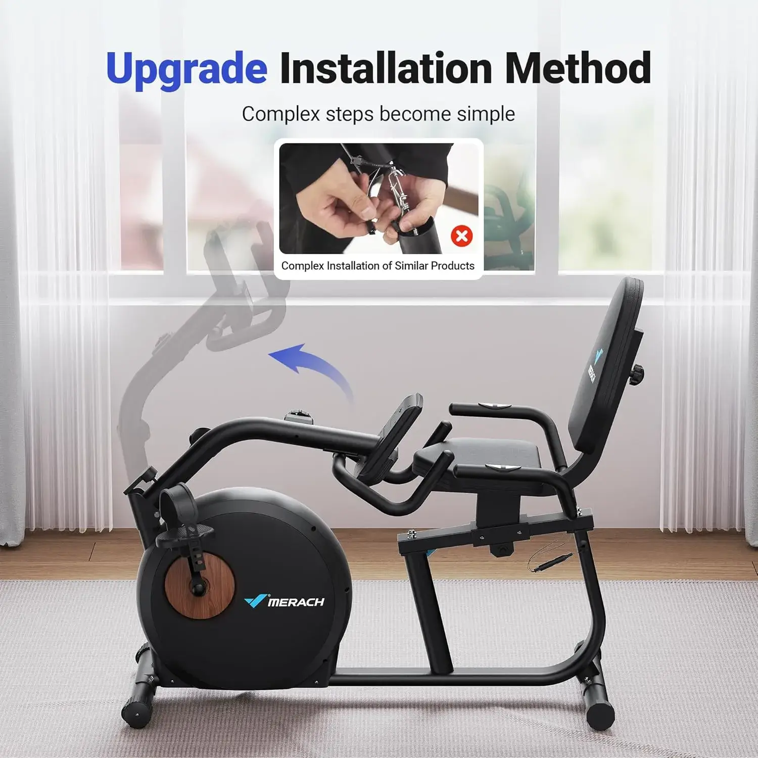 S23 Recumbent Bike With Resistance Bands - Image 5