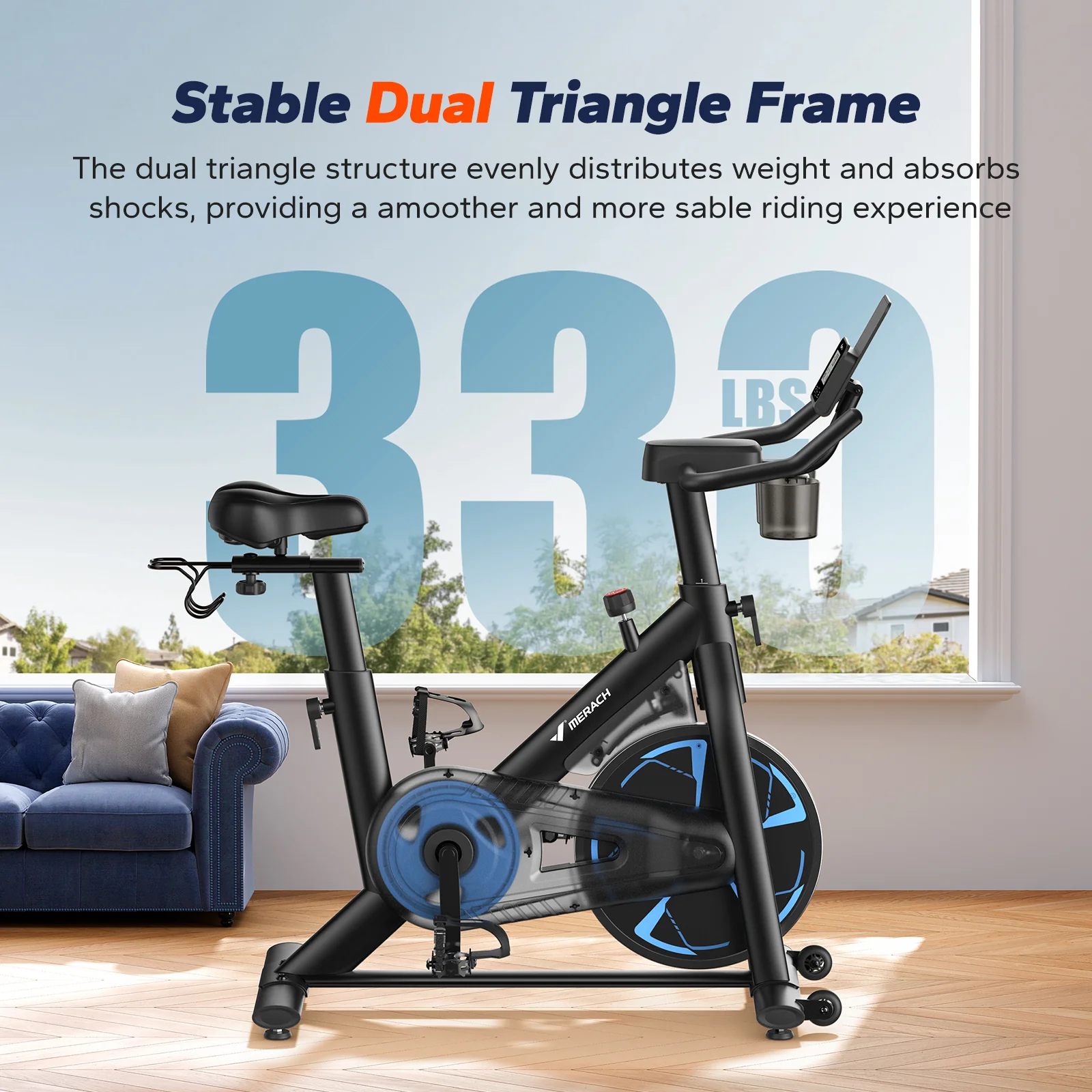 S36 Magnetic Resistance Bike with 330lbs Capacity - Image 3