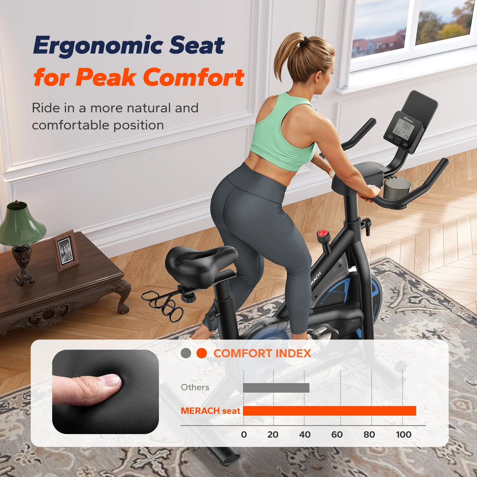 S36 Magnetic Resistance Bike with 330lbs Capacity - Image 4