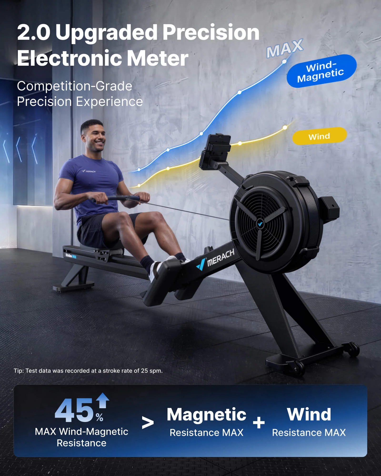 UltraRow R60 N Air & Magnetic Rowing Machine for HIIT - Image 3