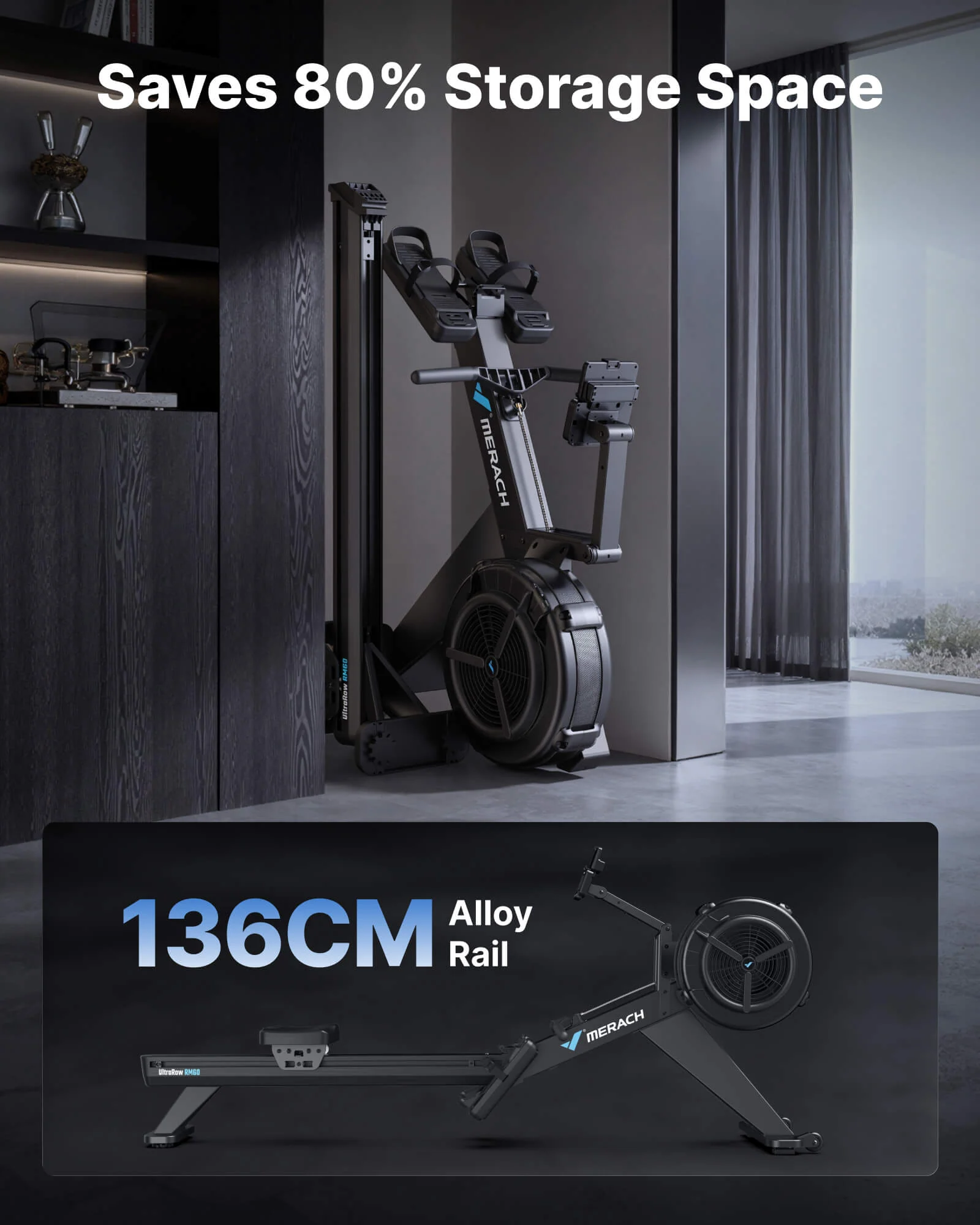 UltraRow R60 N Air & Magnetic Rowing Machine for HIIT - Image 8
